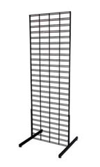 Wall Mounted Black Slim Slat Grid Wire Shoe Display Rack for 24
