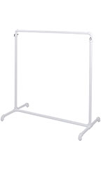 White Pipe Single Rail Bar Clothing Rack