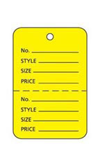 1000 Yellow Clothing Consign Tag Perforated Unstrung Price Merchandise Store Tag 