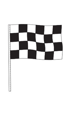 Black/White Checkered Cloth Antenna Pennant
