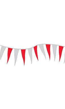 Red/Silver Metallic Triangle Pennant