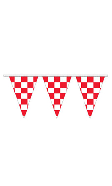 Red/White Checkered Triangle Pennant
