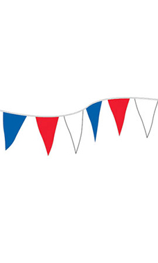 Economy 60 foot Red/White/Blue Triangle Pennant
