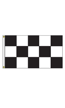 BLACK AND WHITE DIAGONALLY DIVIDED FLAG 3' x 5' - RACE OFFICER - RACING  FLAGS 90