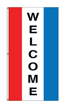 Small Vertical Stripe Message Flag - "Welcome"