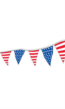 60 foot Stars and Stripes Patriotic Triangle Pennant