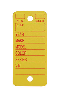 Yellow Poly Key Tags