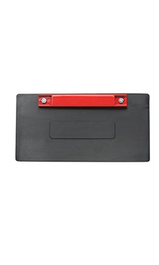 Rubber/Magnetic License Plate Holder Combo - Black Rubber/Red Magnet