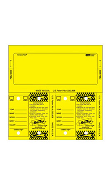 Yellow Stock Number Key Tag Set