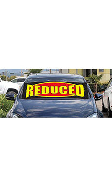 Windshield Banner With Bungee Cord - "Reduced"