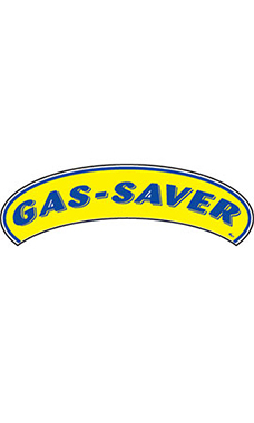 Arch Windshield Slogan Sticker - Blue/Yellow - "Gas Saver"