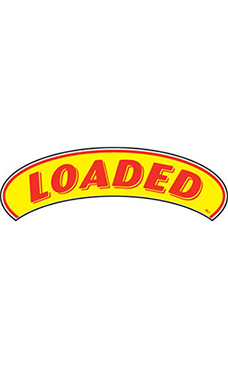 Arch Windshield Slogan Sticker - Red/Yellow - "Loaded"