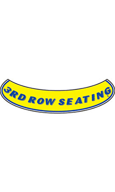 Smile Windshield Slogan Sticker - Blue/Yellow - "3rd Row Seating"