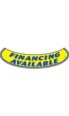 Smile Windshield Slogan Sticker - Blue/Yellow - "Financing Available"
