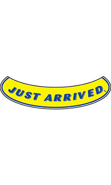 Smile Windshield Slogan Sticker - Blue/Yellow - "Just Arrived"