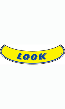 Smile Windshield Slogan Sticker - Blue/Yellow - "Look"