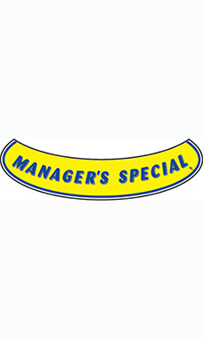 Smile Windshield Slogan Sticker - Blue/Yellow - "Managers Special"