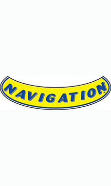 Smile Windshield Slogan Sticker - Blue/Yellow - "Navigation"