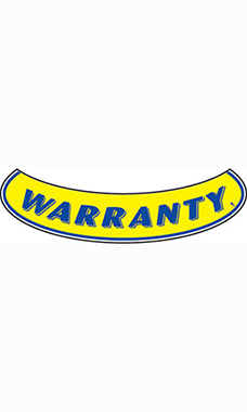 Smile Windshield Slogan Sticker - Blue/Yellow - "Warranty"