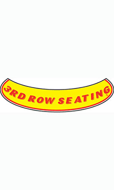 Smile Windshield Slogan Sticker - Red/Yellow - "3rd Row Seating"