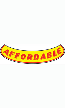 Smile Windshield Slogan Sticker - Red/Yellow - "Affordable"