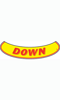 Smile Windshield Slogan Sticker - Red/Yellow - "Down"