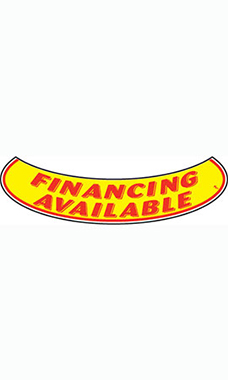 Smile Windshield Slogan Sticker - Red/Yellow - "Financing Available"