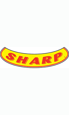 Smile Windshield Slogan Sticker - Red/Yellow - "Sharp"