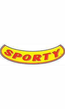 Smile Windshield Slogan Sticker - Red/Yellow - "Sporty"