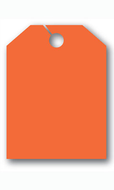 Mirror Hang Tags - Fluorescent Red - Blank without Border