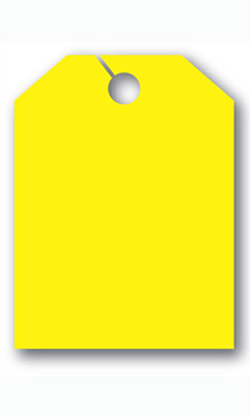 Mirror Hang Tags - Fluorescent Yellow - Blank without Border