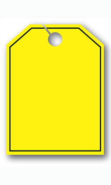 Mirror Hang Tags - Fluorescent Yellow - Blank with Border