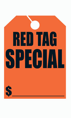 Mirror Hang Tags - Red - "Red Tag Special"