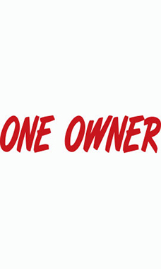 Designer Cut Windshield Slogan Sticker - Red/White - "One Owner"