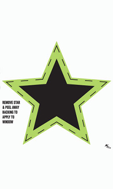 Black/Neon Green Star Impulse Stickers