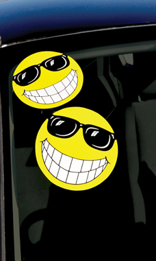 Yellow Smiling Face with Sunglasses Impulse Stickers