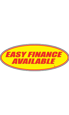 Oval Windshield Slogan Sitcker - Red/Yellow - "Easy Financing Available"