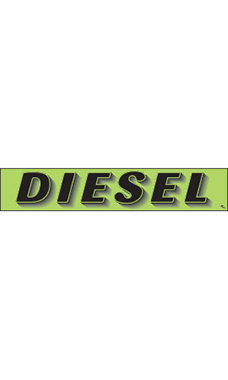 Rectangular Slogan Windshield Sticker - Green - "Diesel"