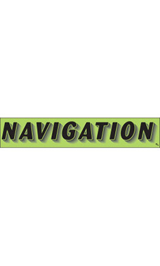 Rectangular Slogan Windshield Sticker - Green - "Navigation"