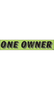 Rectangular Slogan Windshield Sticker - Green - "One Owner"