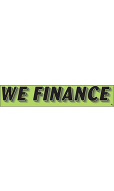 Rectangular Slogan Windshield Sticker - Green - "We Finance"