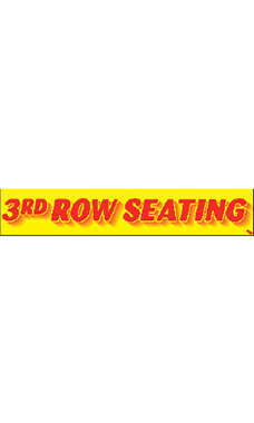 Rectangular Slogan Windshield Sticker - Red/Yellow - "3rd Row Seating"