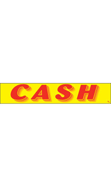 Rectangular Slogan Windshield Sticker - Red/Yellow - "Cash"