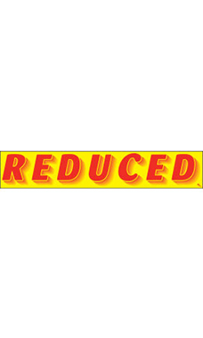 Rectangular Slogan Windshield Sticker - Red/Yellow - "Reduced"