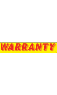 Rectangular Slogan Windshield Sticker - Red/Yellow - "Warranty"