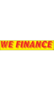 Rectangular Slogan Windshield Sticker - Red/Yellow - "We Finance"
