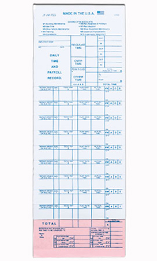 Self-Adhesive Time Payroll Tickets