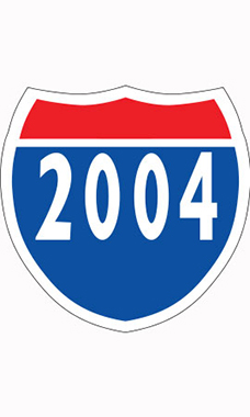 Interstate Sign Windshield Stickers - "2004"