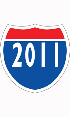 Interstate Sign Windshield Stickers - "2011"