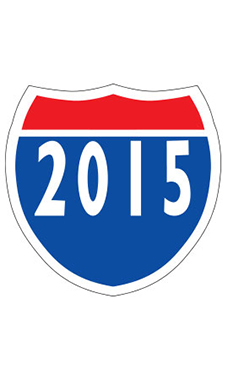 Interstate Sign Windshield Stickers - "2015"